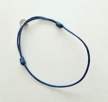 Navy Kordelarmband - Verstellbar mit Silber 925 Anhänger