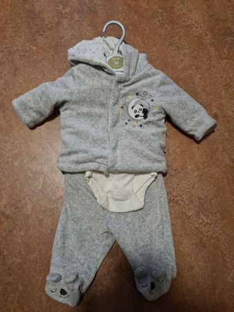 Baby Set Smile Grösse 56 grau mit Mütze neuwertig