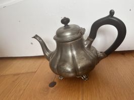 Antike Sheffield Zinn Teekanne, Vintage Deko Herbstzeit!
