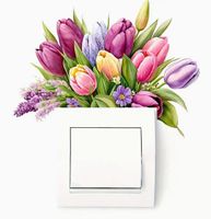 LICHTSCHALTER-/WAND DEKO AUFKLEBER *TULPENSTRAUSS* NEU