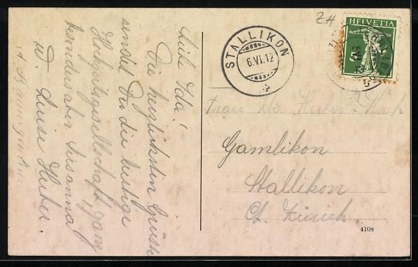 Cartoline postali: Herrliberg, Hotel Raben mit Ausblick auf – Usato da Berlin venduto da bartko-reher 1