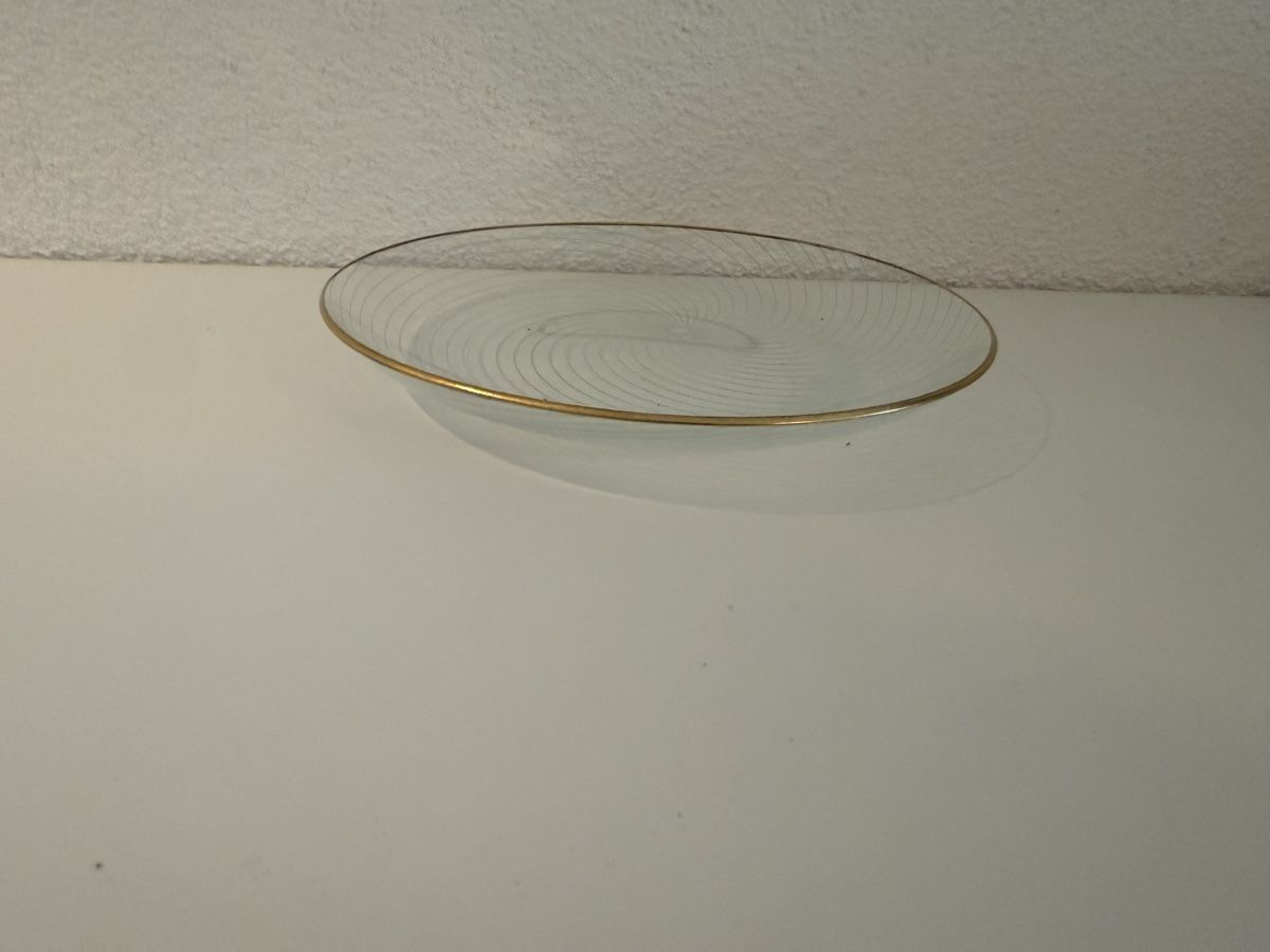 Assiettes: Glasteller rund Goldrand gestreift – Neuf (Voir description) à Pfäffikon ZH par Mado131019