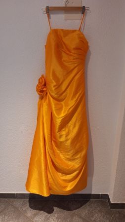 Abendkleid Cocktailkleid Orange Blume - Junvens Grösse 38