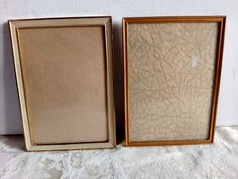 2 Vintage Fotorahmen Metall Gewölbtes Glas Made in Denmark