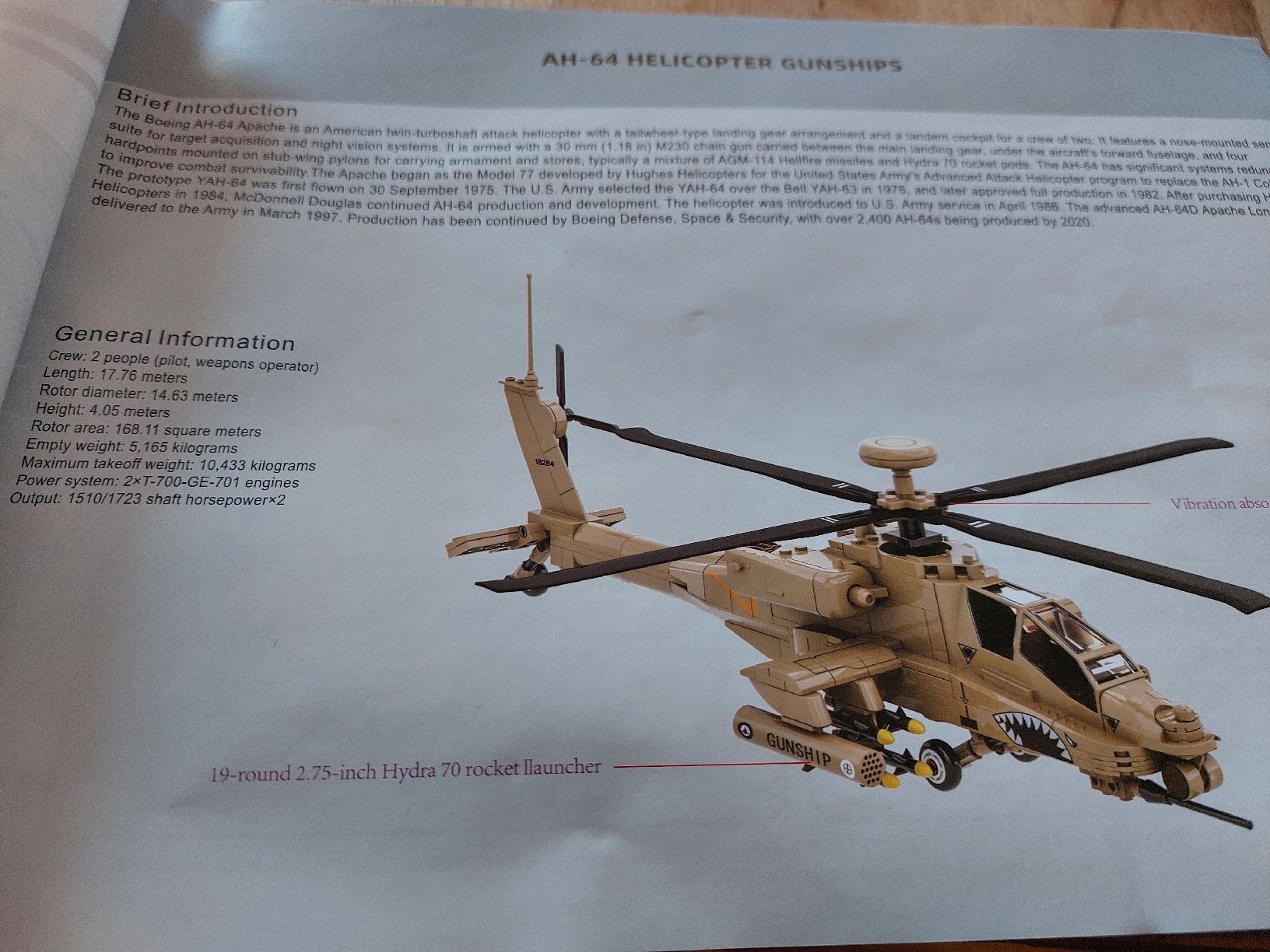 Kit di costruzioni: Apache AH64 Helikopter aus Klemmbausteinen – Nuovo (secondo la descrizione) da Roggwil BE venduto da zoeri46 1