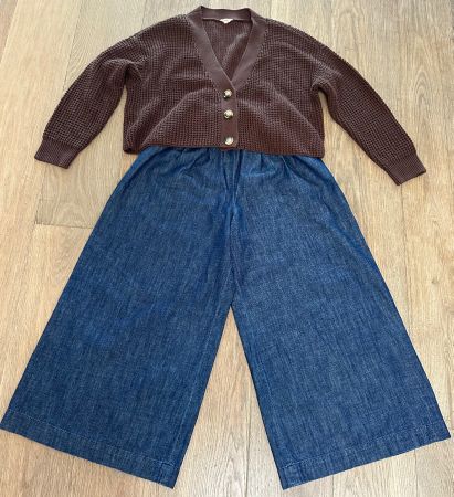 Culotte Jeans Gr XS + Strickjacke Gr S