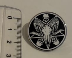 Metall Pin Black Metal Goat Baphomet Pentagramm Pentagram