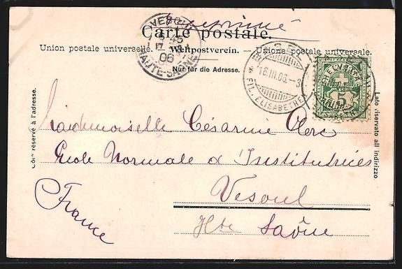 Cartoline postali: AK Basel, Rathaus, Portal, 1906 – Usato da Berlin venduto da bartko-reher 1