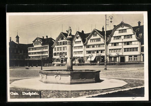Cartoline postali: AK Gais, Dorfplatz mit Brunnen – Usato da Berlin venduto da bartko-reher