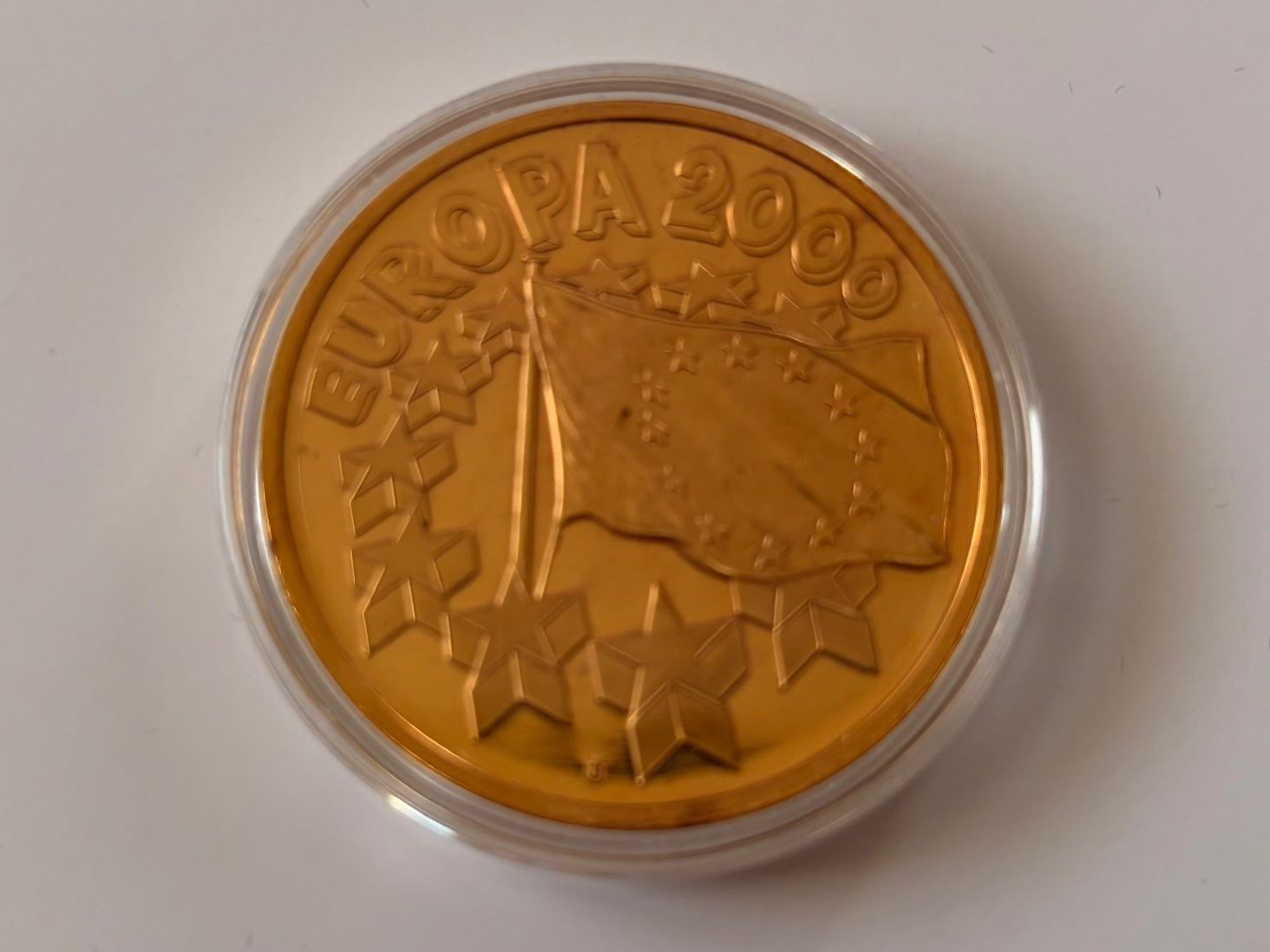 Medaillen: ECU Münze  EUROPA 2000, vergoldet – Neu und originalverpackt aus Adliswil von 0ml4t 1