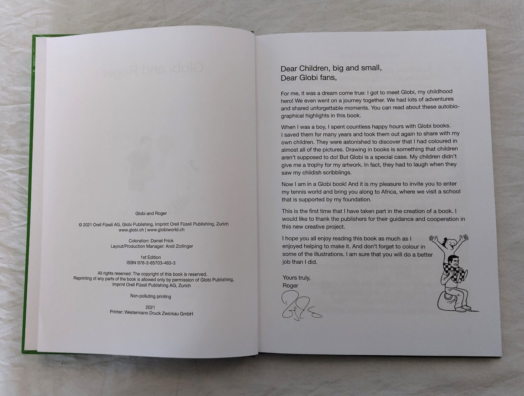Libri: Globi Buch englisch / Globi and Roger Federer / Neu – Nuovo (secondo la descrizione) da Bellach venduto da JingleJerry 3