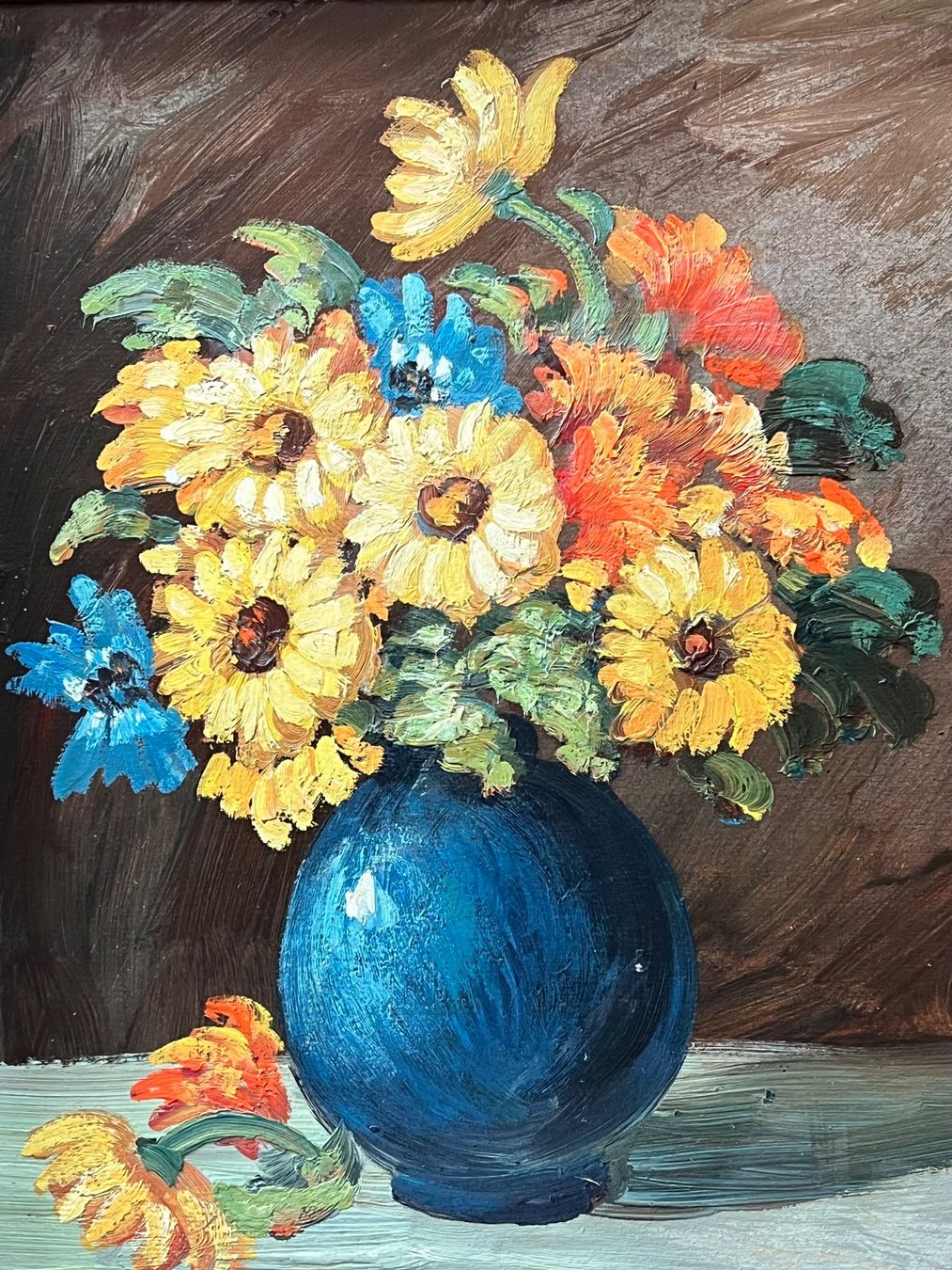 Dipinti: J. Brütsch Gemälde Blumenstillleben – Usato da Adliswil venduto da buch_und_kunst 1