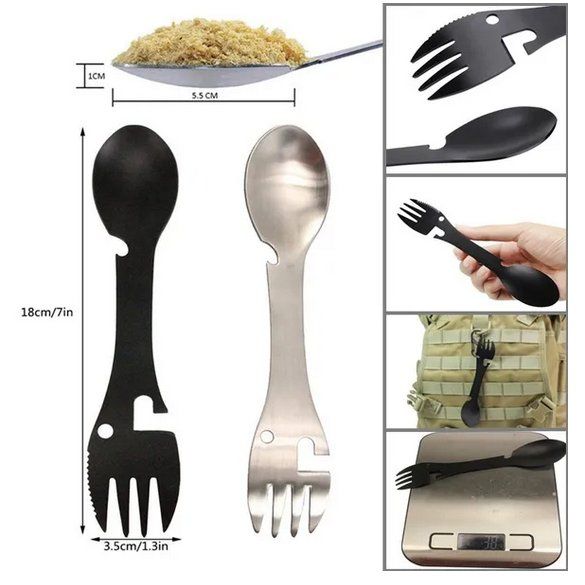 Set di posate: Göffel  5 in 1 Gabel Messer Löffel Multifunktionstool Metall – Nuovo e nell'imballaggio originale da Walenstadt venduto da SchnaeppchenRabe 2