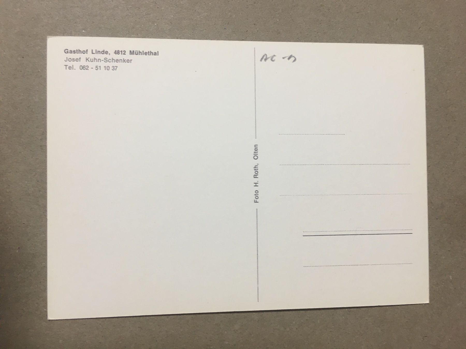 Cartoline postali: Mühlethal Aargau Gasthof Linde – Usato da Küttigen venduto da Melisch1000 1