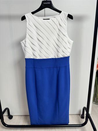 Elegantes Sommerkleid Gr. 40 Caractère blau/weiss