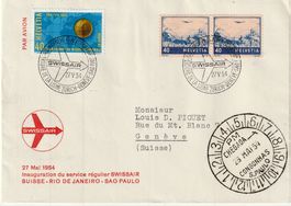 SF 54.11b, GENÈVE - SAO PAOLO, 1954, Fr 50.--