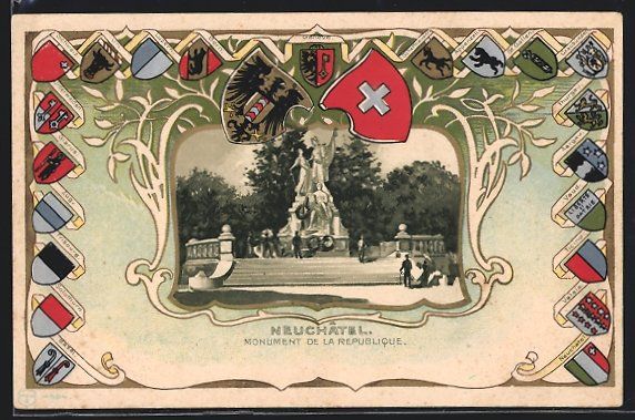 Cartes postales: Passepartout-Lithographie Neuchâtel, Mo – D'occasion à Berlin par bartko-reher