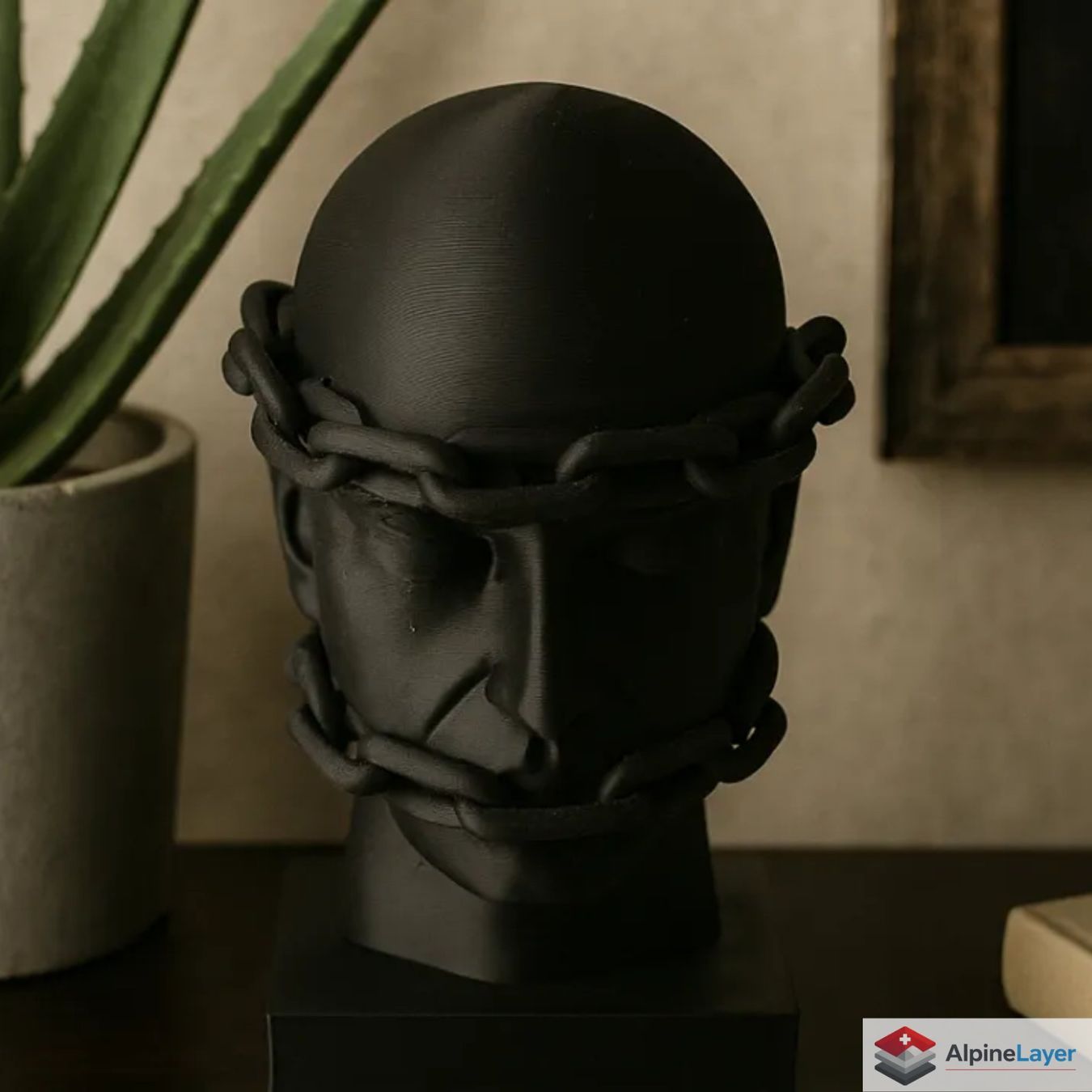 Skulpturen & Statuen: Chained Head Metaphorical Sculpture - 3D Printed – Neu (gemäss Beschreibung) aus Losone von AlpineLayer