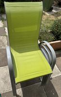 Gartenstuhl Aluminium Gestell Sitz Textil Hellgrün 4 Stk