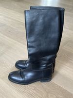 Schwarze NAVYBOOT Lederstiefel, Gr. 38
