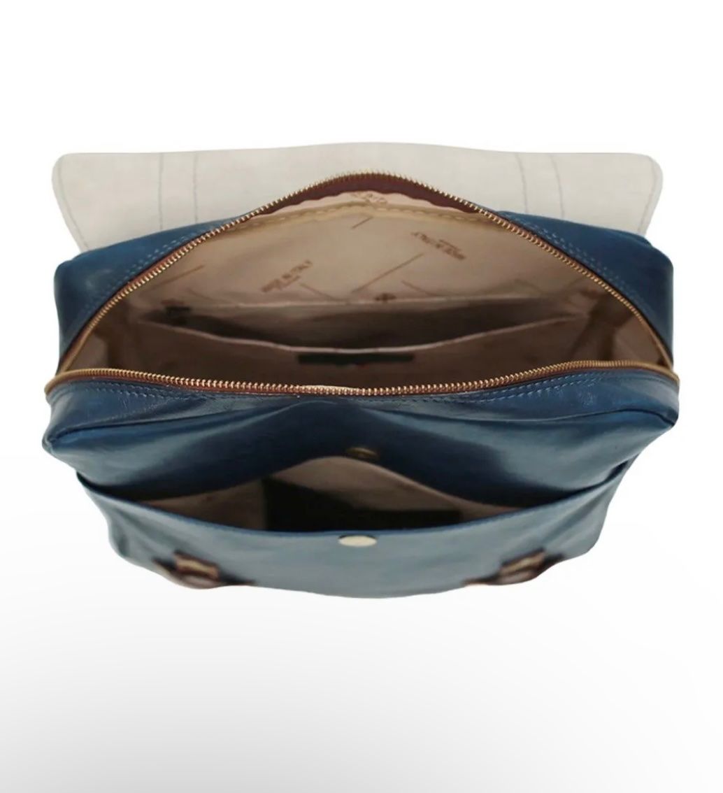 Zaini: Lederrucksack Fiorentino - Farbe: Blau – Nuovo e nell'imballaggio originale da Wittenbach venduto da WWW.DRILUBAGS.CH 4