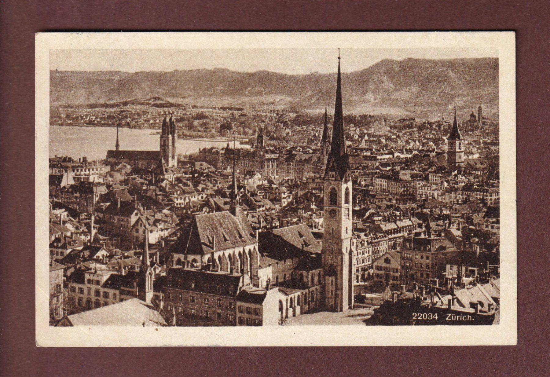 Cartoline postali: ZÜRICH - Teilansicht - 1921 – Usato da Pully venduto da nicecards-shop