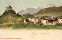 Tarasp   GR  mit Schloss       um 1901