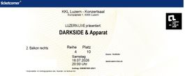 2 Tickets Darkside & Apparat 18.7.26 Luzern Live im KKL
