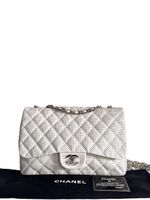 CHANEL  Lambskin Perforated Jumbo Single Flap Sac Tasche