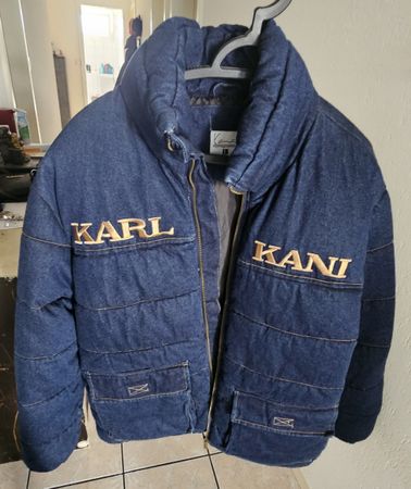 Veste Karl Kani en jean, taille L, parfait pour l'hiver!