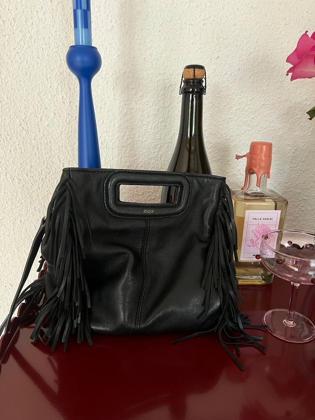 Maje Sacs femmes: Wunderschöne schwarze Fransentasche von MAJE in Leder – D'occasion à Zürich par RahelFen 2