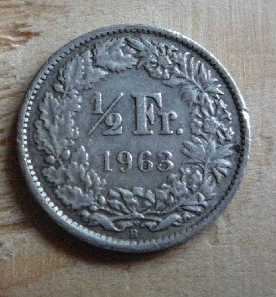 Alle Münzen: 1/2 Franken 1963, ss – Gebraucht aus Rieden SG von Sammelfreund