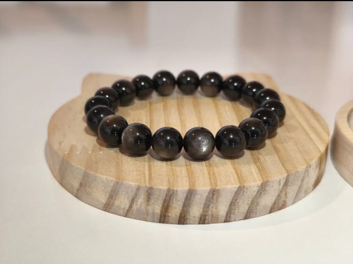 Bracciali & Braccialetti: Bracelet en Obsidienne Argentée 10mm – Nuovo (secondo la descrizione) da Ursy venduto da tan_8qdl 5