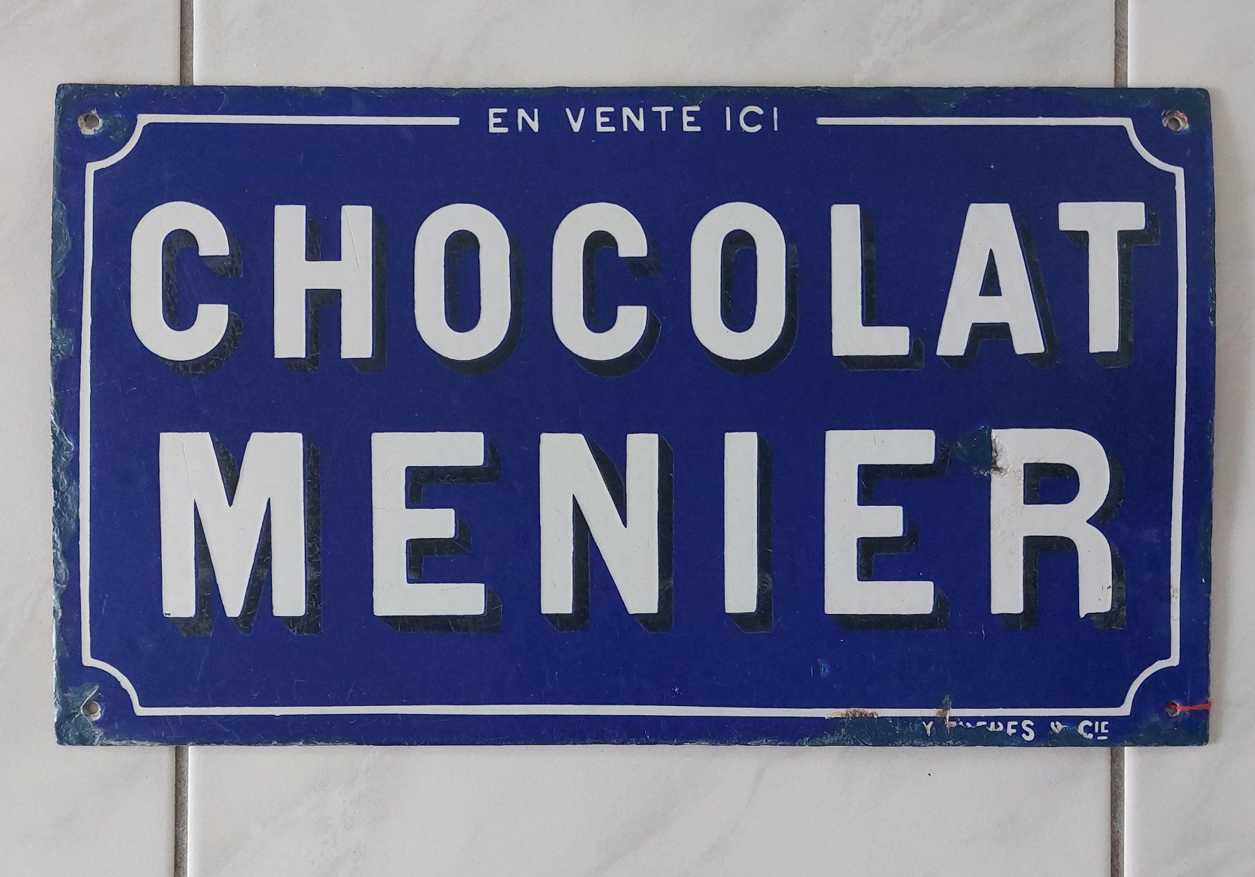 Cailler Insegne: Emailschild Chocolat Menier plaque émaillée – Usato da Schenkon venduto da Elbarto007