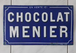 Emailschild Chocolat Menier plaque émaillée