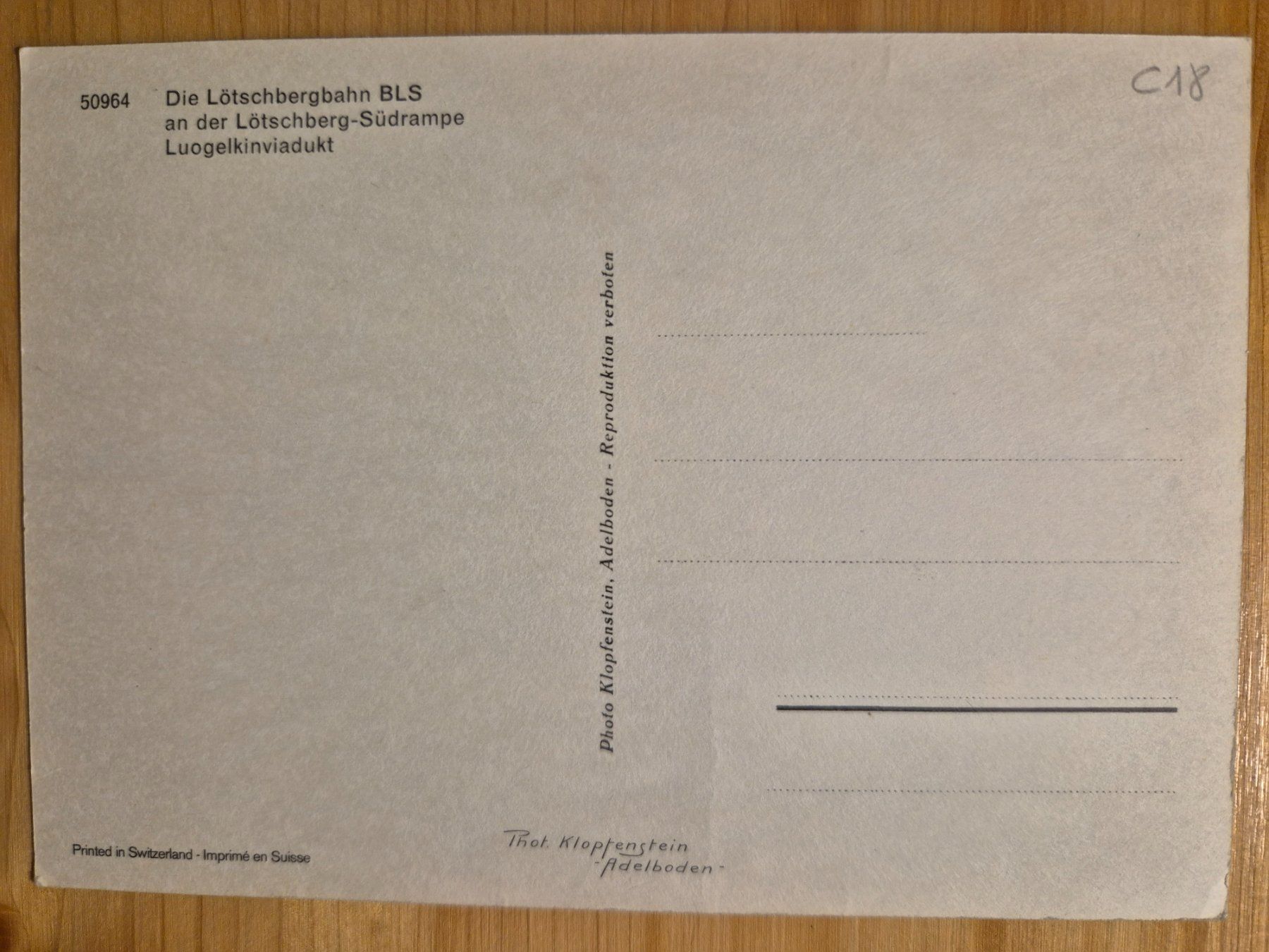 Ansichtskarten: BLS - Südrampe - Luogelkinviadukt – Gebraucht aus St-Léonard von thipif 1