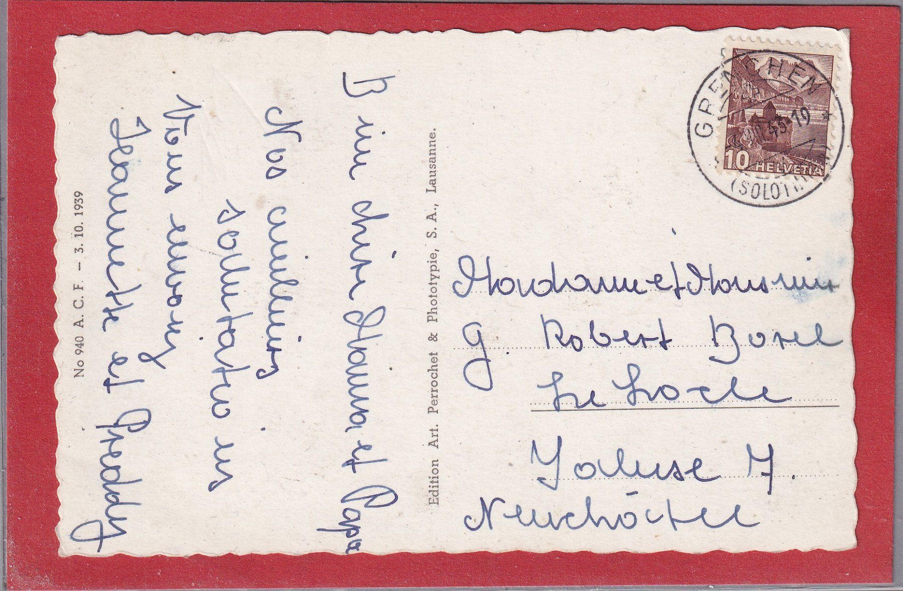 Cartoline postali: Grenchen von der Schönegg - 1943 – Usato da Orvin venduto da Pyaeschli 1