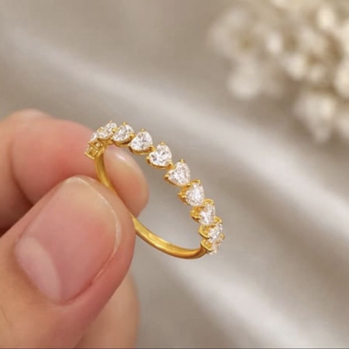 Anelli: 750 Yellow Gold Moissanite Ring – Nuovo (secondo la descrizione) da St.Josefen venduto da lop_lh8d