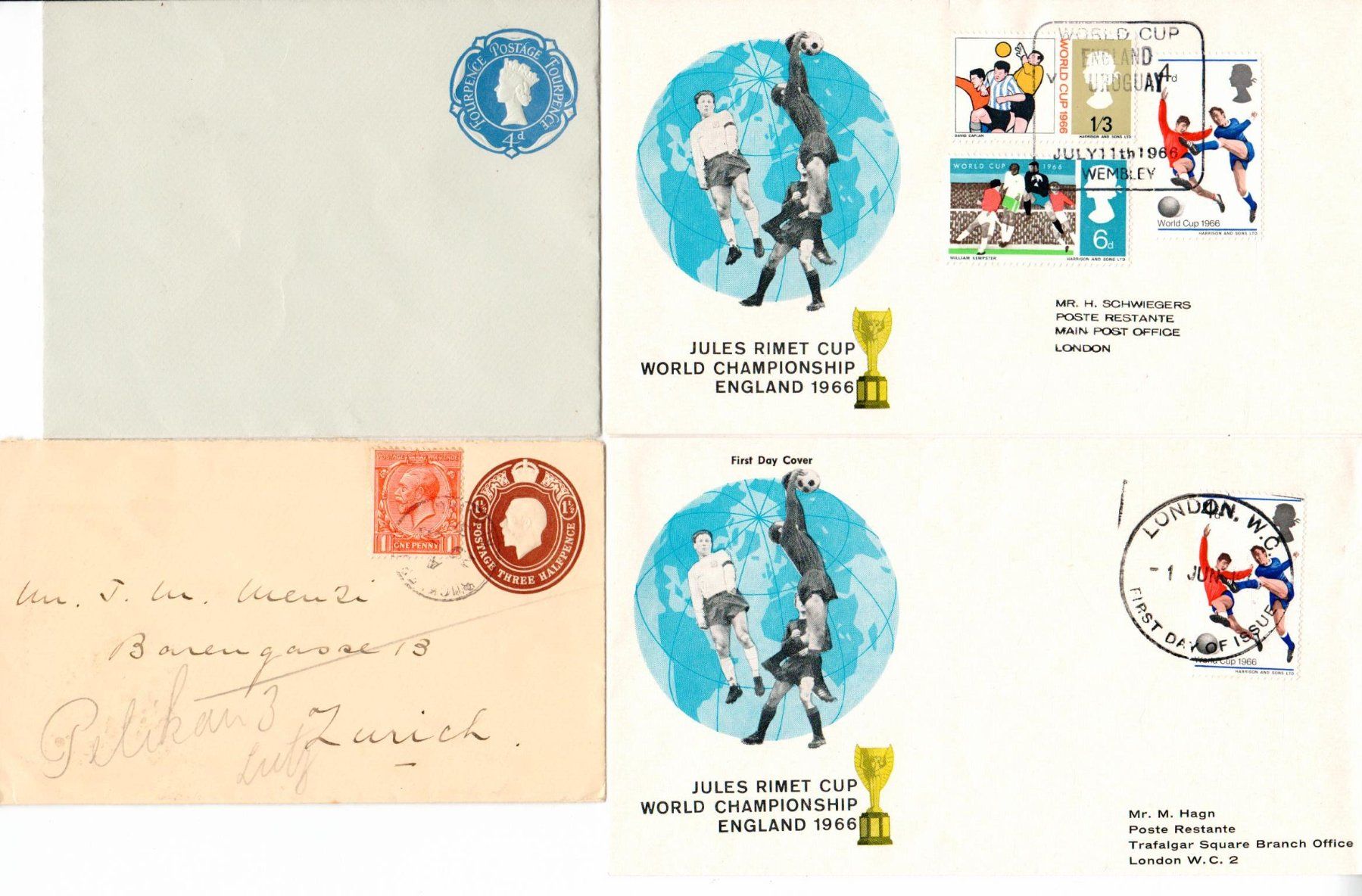 Alle Briefmarken: 7  Briefe England – Gebraucht aus Wolhusen von Curver9 1