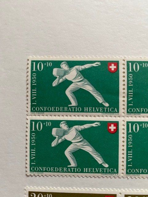 Tutti i francobolli: Marken 2 4-er Block 1950 ungestempelt – Nuovo (secondo la descrizione) da Staufen venduto da Nasli 1