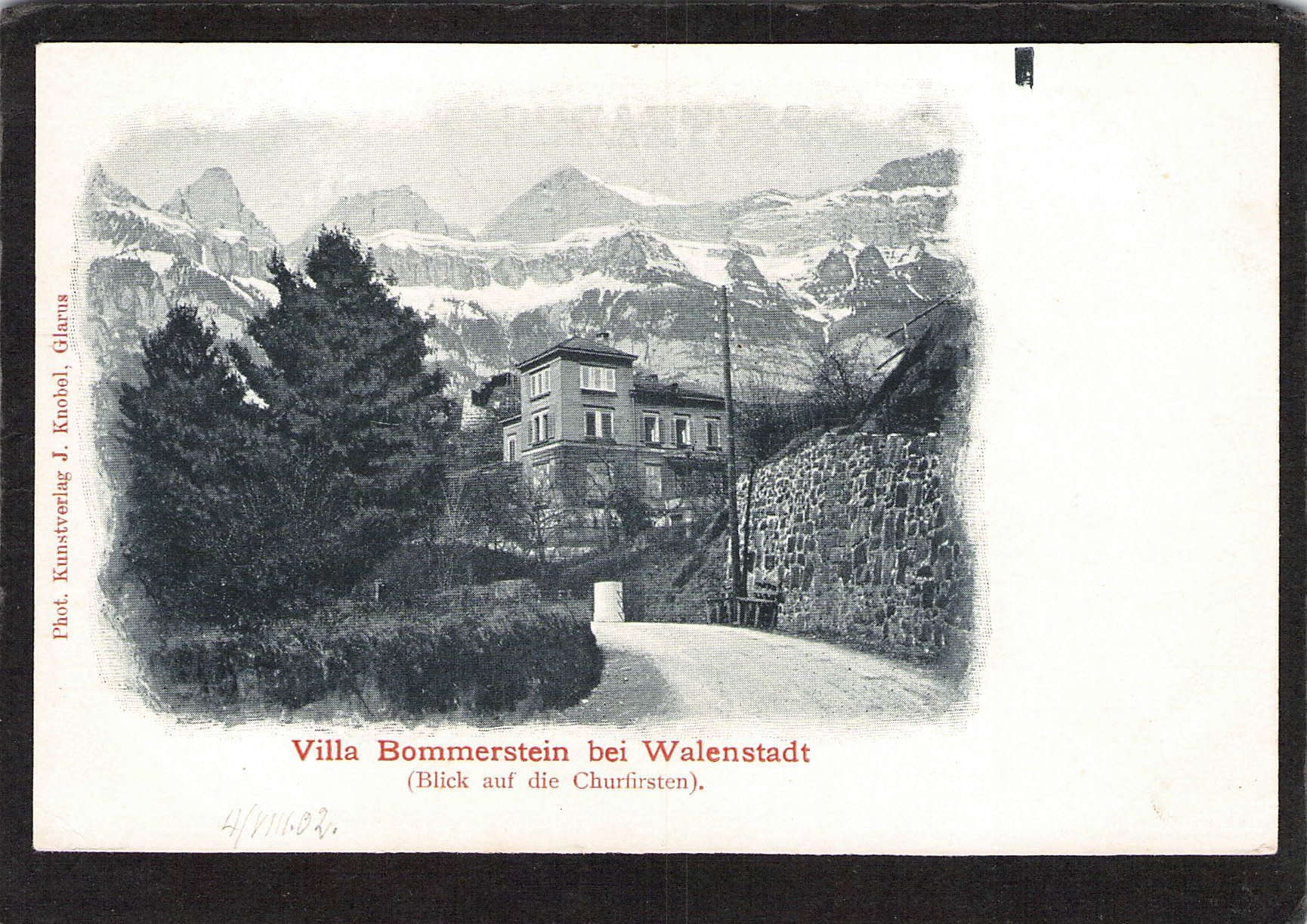 Cartoline postali: Villa Bommerstein bei Walenstadt SG – Usato da Reichenburg venduto da Pipo-67