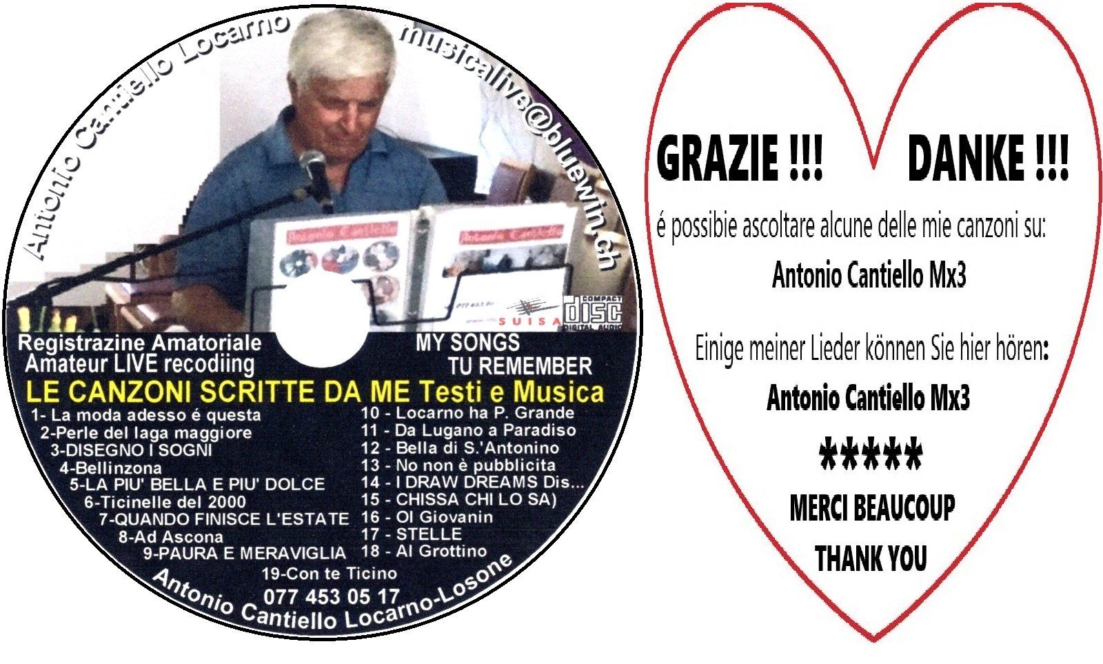 Musikinstrumente: Mandoline / Fisarmonica / Le Canzoni scritte da me – Neu und originalverpackt aus Locarno von Antonio41