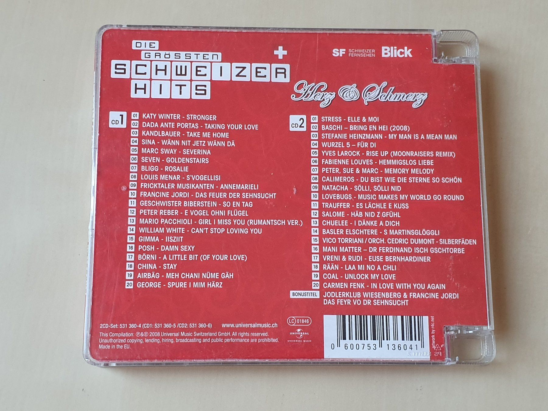 CD: die grössten Schweizer Hits Herz & Schmerz – Usato da Stansstad venduto da collectorsshop 1