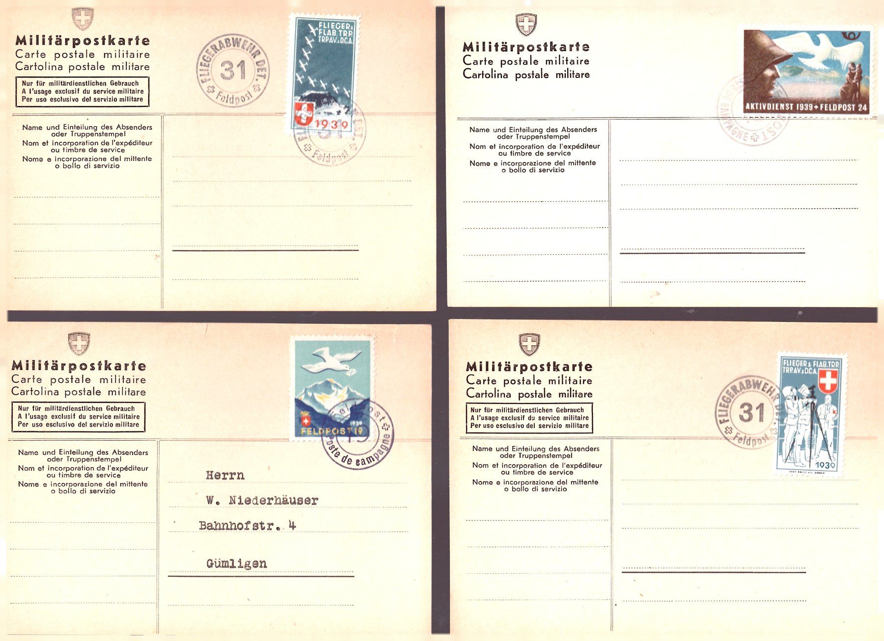 Tous les timbres: # 143 --- MILITÄRPOSTKARTEN – D'occasion à Dübendorf par Piero2