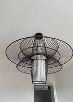 Design-Deckenlampe mit Drahtgeflecht, schwarz/messing
