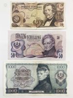 Banknoten Set Österreich Schilling 1960/70s - 20 - 50 - 1000