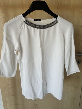 XS_S_Massimo Dutti Blouse, XS, Elegant Beaded Neckline
