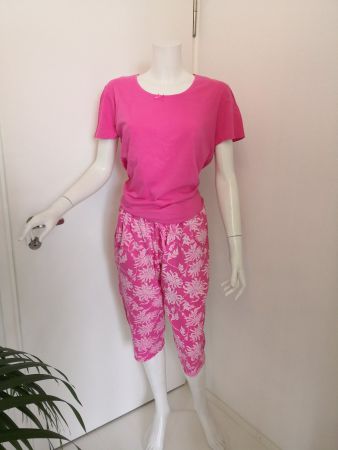 🤩2 STK TRIUMPH PYJAMA SET: T-SHIRT & HOSE PINK & MUSTER NEU