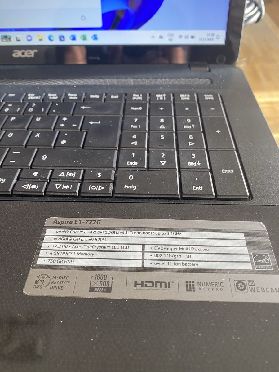 Acer Notebooks: Acer Aspire E1-772G, Intel Core i5, 8GB RAM, Windows 11! – Gebraucht aus Hinwil von Unternehmer 1
