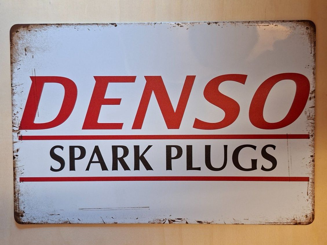 Insegne: Denso Zündkerzen Blechschild – Usato da Alberswil venduto da mech350